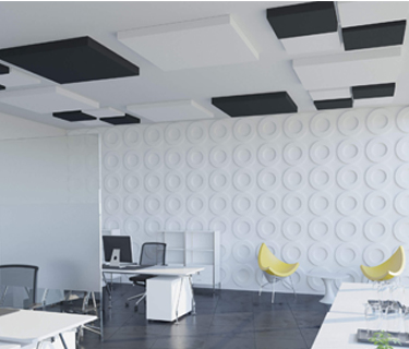 Kvadratisk ljudabsorbent med plan yta