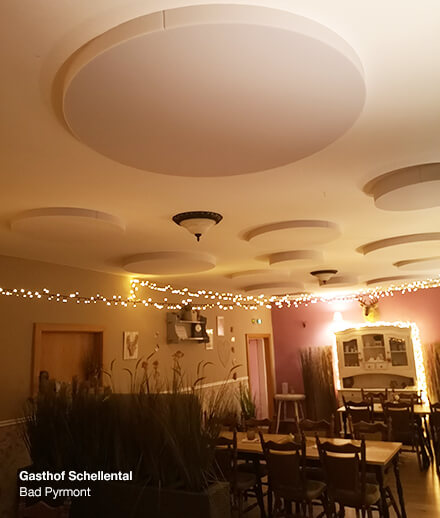 aixFOAM acoustic ceiling set in the Schellental Inn