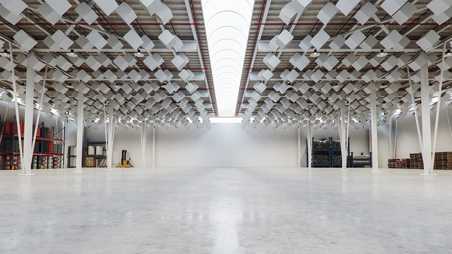 CUBIX Industry soundproofing cube in a hall